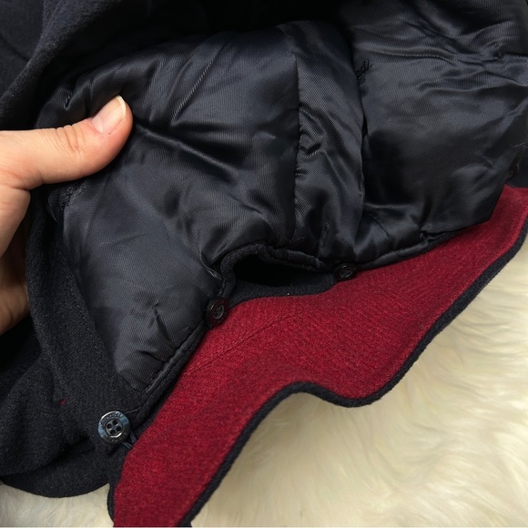 JACADI PARIS Navy Blue Wool Blend Hooded Baby Winter Coat Size 12 Months - Picture 6 of 10